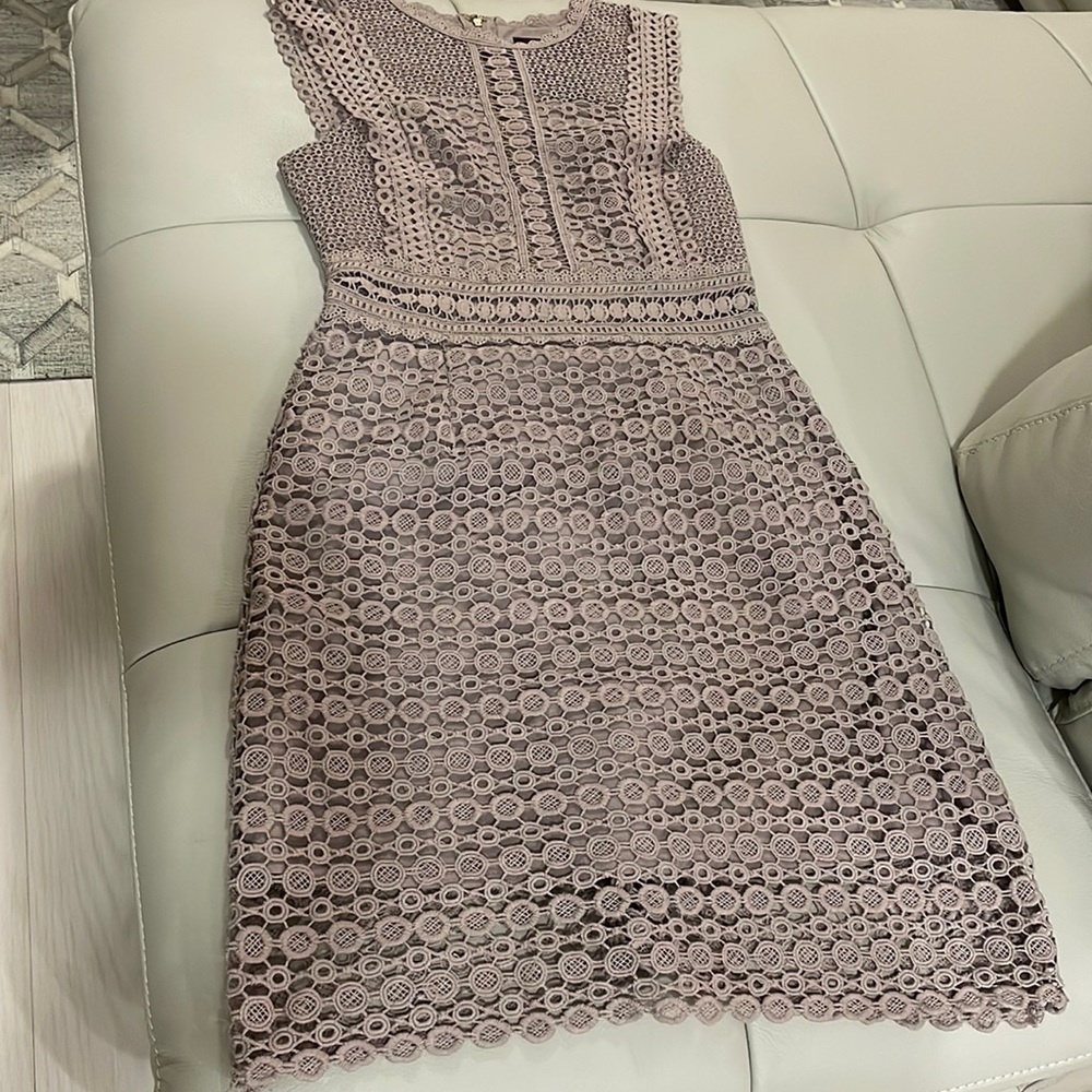 ASOS New look premium taupe lace knee length (size 4)